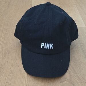 PINK Black Cap with White Accents